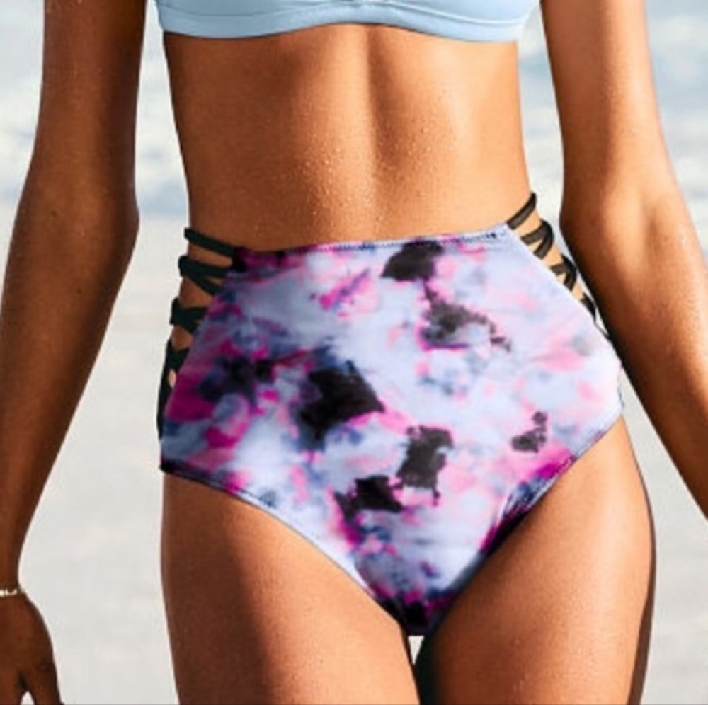 NWT Victoria's‎ Secret Multicolor High Waist Bikini Bottoms Sz Large